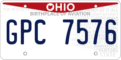 OH license plate GPC7576