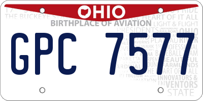 OH license plate GPC7577