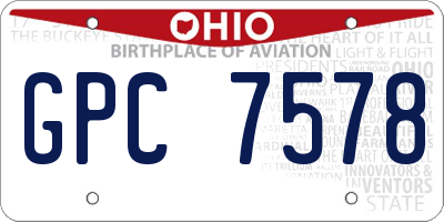 OH license plate GPC7578