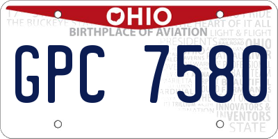 OH license plate GPC7580