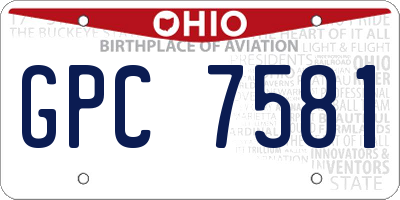 OH license plate GPC7581