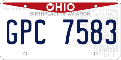 OH license plate GPC7583