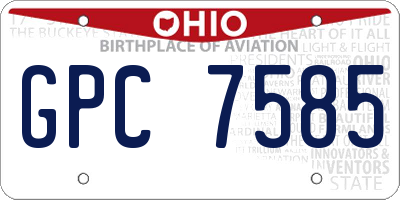 OH license plate GPC7585