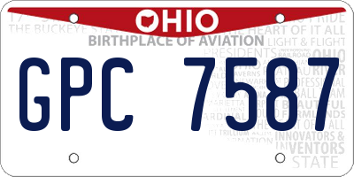 OH license plate GPC7587