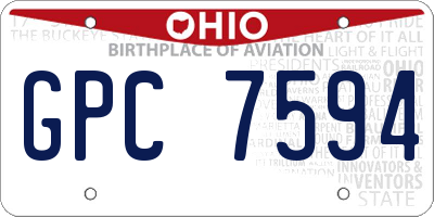 OH license plate GPC7594