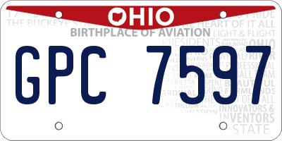 OH license plate GPC7597
