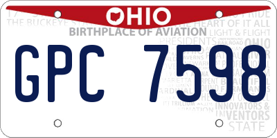 OH license plate GPC7598