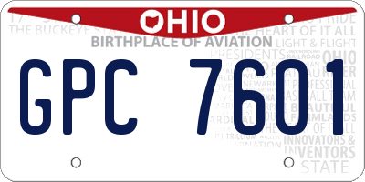 OH license plate GPC7601