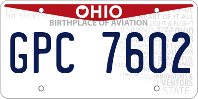 OH license plate GPC7602