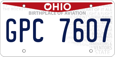 OH license plate GPC7607