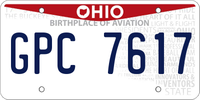 OH license plate GPC7617