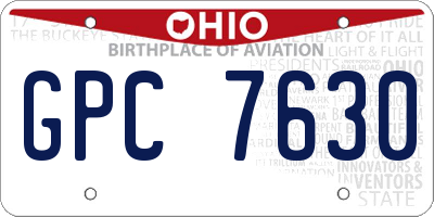 OH license plate GPC7630
