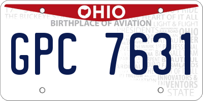 OH license plate GPC7631