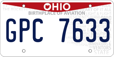 OH license plate GPC7633