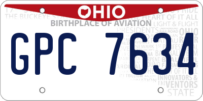 OH license plate GPC7634