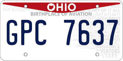 OH license plate GPC7637