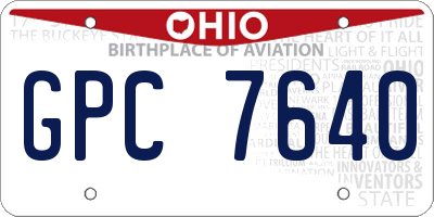 OH license plate GPC7640