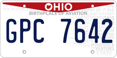 OH license plate GPC7642