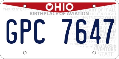 OH license plate GPC7647