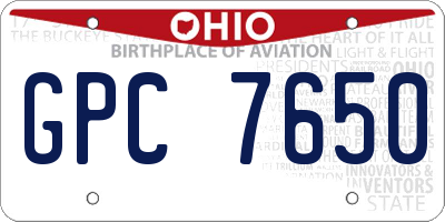 OH license plate GPC7650