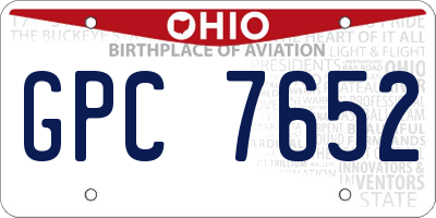 OH license plate GPC7652