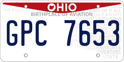 OH license plate GPC7653