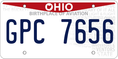 OH license plate GPC7656