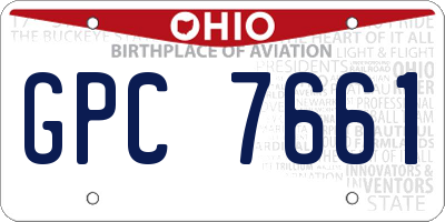 OH license plate GPC7661