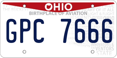 OH license plate GPC7666