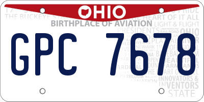 OH license plate GPC7678