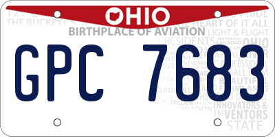 OH license plate GPC7683
