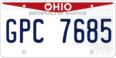 OH license plate GPC7685