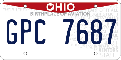 OH license plate GPC7687