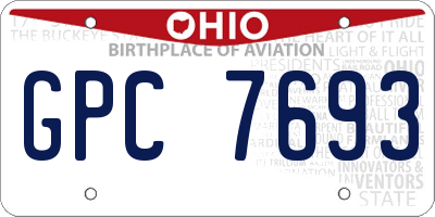OH license plate GPC7693