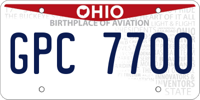 OH license plate GPC7700