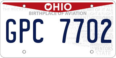OH license plate GPC7702
