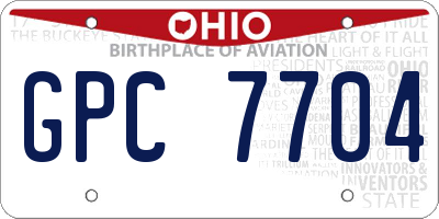 OH license plate GPC7704