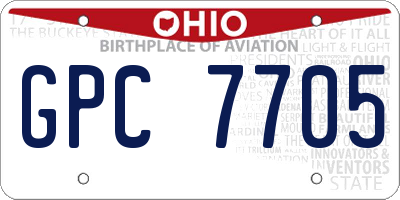 OH license plate GPC7705