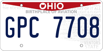 OH license plate GPC7708