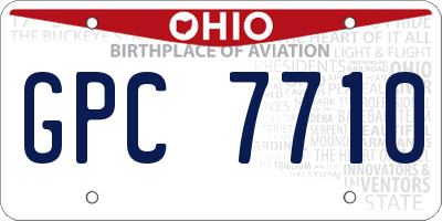 OH license plate GPC7710