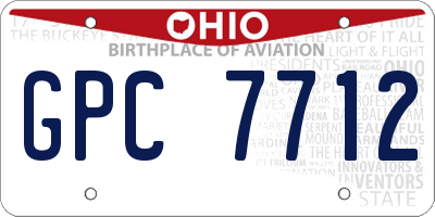 OH license plate GPC7712