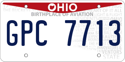 OH license plate GPC7713