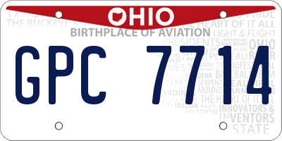 OH license plate GPC7714