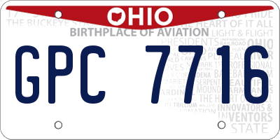 OH license plate GPC7716