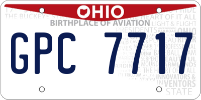OH license plate GPC7717