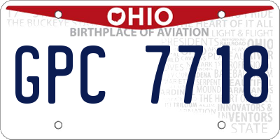 OH license plate GPC7718