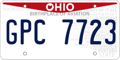 OH license plate GPC7723