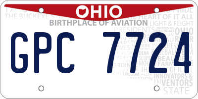 OH license plate GPC7724
