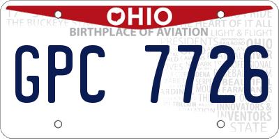 OH license plate GPC7726