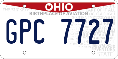 OH license plate GPC7727